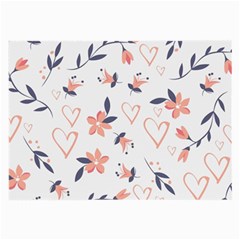 Flowers And Hearts Large Glasses Cloth (2 Sides) by Sobalvarro