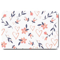 Flowers And Hearts Large Doormat  by Sobalvarro