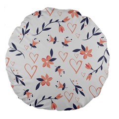 Flowers And Hearts Large 18  Premium Round Cushions by Sobalvarro