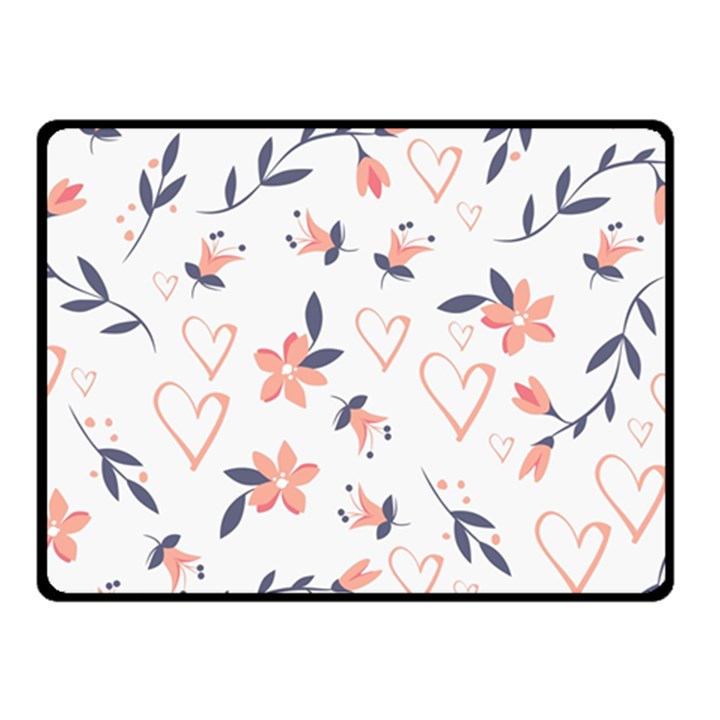 Flowers and Hearts Double Sided Fleece Blanket (Small) 