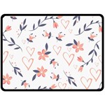 Flowers and Hearts Double Sided Fleece Blanket (Large)  80 x60  Blanket Back