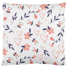 Flowers And Hearts Large Flano Cushion Case (one Side) by Sobalvarro