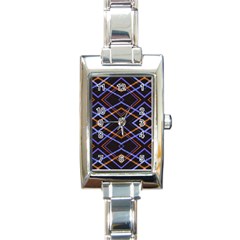 Intersecting Diamonds Motif Print Pattern Rectangle Italian Charm Watch by dflcprintsclothing