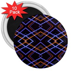 Intersecting Diamonds Motif Print Pattern 3  Magnets (10 Pack) 