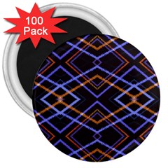 Intersecting Diamonds Motif Print Pattern 3  Magnets (100 Pack) by dflcprintsclothing