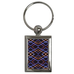 Intersecting Diamonds Motif Print Pattern Key Chain (rectangle) by dflcprintsclothing