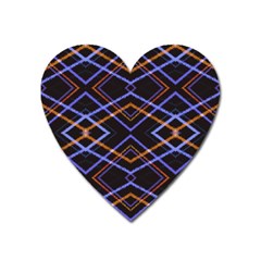 Intersecting Diamonds Motif Print Pattern Heart Magnet by dflcprintsclothing