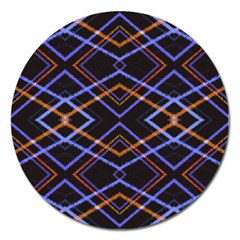 Intersecting Diamonds Motif Print Pattern Magnet 5  (round) by dflcprintsclothing