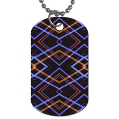 Intersecting Diamonds Motif Print Pattern Dog Tag (two Sides) by dflcprintsclothing