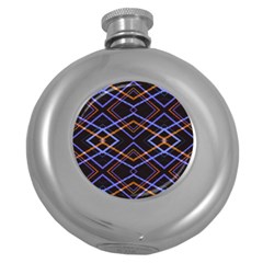 Intersecting Diamonds Motif Print Pattern Round Hip Flask (5 Oz) by dflcprintsclothing