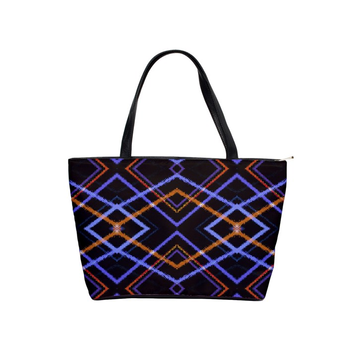 Intersecting Diamonds Motif Print Pattern Classic Shoulder Handbag