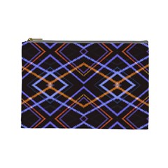 Intersecting Diamonds Motif Print Pattern Cosmetic Bag (large) by dflcprintsclothing