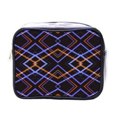 Intersecting Diamonds Motif Print Pattern Mini Toiletries Bag (one Side)