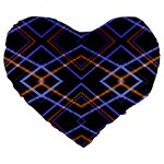 Intersecting Diamonds Motif Print Pattern Large 19  Premium Heart Shape Cushions Front