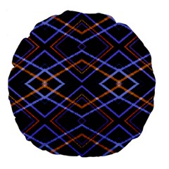 Intersecting Diamonds Motif Print Pattern Large 18  Premium Flano Round Cushions by dflcprintsclothing