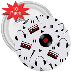 Music Life 3  Buttons (10 Pack)  by Valentinaart