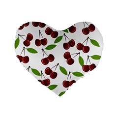 Fruit Life Standard 16  Premium Flano Heart Shape Cushions by Valentinaart