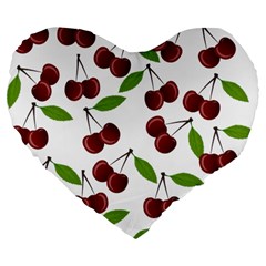 Fruit Life Large 19  Premium Flano Heart Shape Cushions by Valentinaart