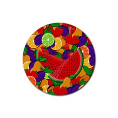 Fruit Life 2  Rubber Coaster (round)  by Valentinaart