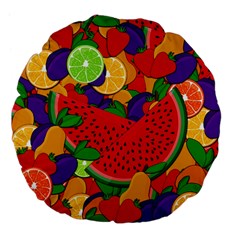 Fruit Life 2  Large 18  Premium Flano Round Cushions