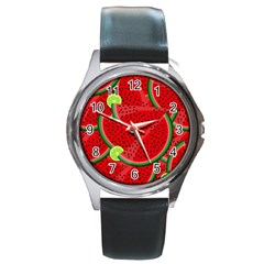 Fruit Life 3 Round Metal Watch by Valentinaart