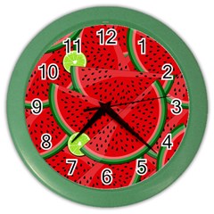 Fruit Life 3 Color Wall Clock by Valentinaart