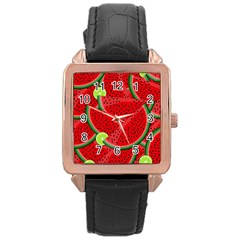 Fruit Life 3 Rose Gold Leather Watch  by Valentinaart