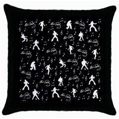 Elvis Throw Pillow Case (black) by Valentinaart