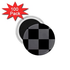 Black Gingham Check Pattern 1 75  Magnets (100 Pack)  by yoursparklingshop