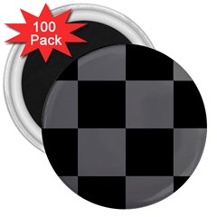 Black Gingham Check Pattern 3  Magnets (100 Pack) by yoursparklingshop