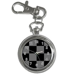 Black Gingham Check Pattern Key Chain Watches by yoursparklingshop