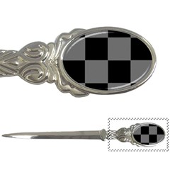 Black Gingham Check Pattern Letter Opener by yoursparklingshop