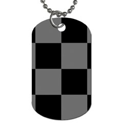 Black Gingham Check Pattern Dog Tag (two Sides) by yoursparklingshop