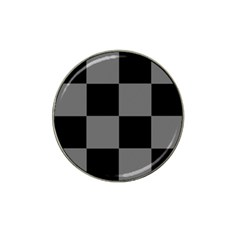 Black Gingham Check Pattern Hat Clip Ball Marker (4 Pack) by yoursparklingshop