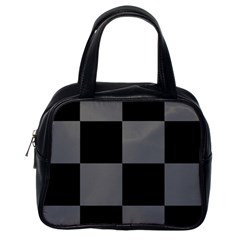 Black Gingham Check Pattern Classic Handbag (one Side) by yoursparklingshop