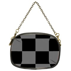 Black Gingham Check Pattern Chain Purse (one Side) by yoursparklingshop