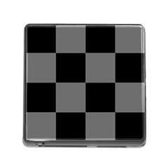 Black Gingham Check Pattern Memory Card Reader (square 5 Slot) by yoursparklingshop