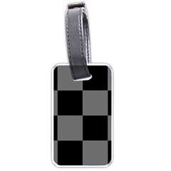 Black Gingham Check Pattern Luggage Tag (one Side) by yoursparklingshop