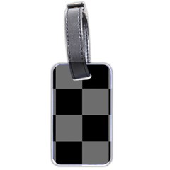 Black Gingham Check Pattern Luggage Tag (two Sides) by yoursparklingshop