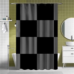 Black Gingham Check Pattern Shower Curtain 48  X 72  (small)  by yoursparklingshop