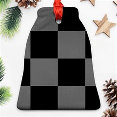 Black Gingham Check Pattern Ornament (bell)