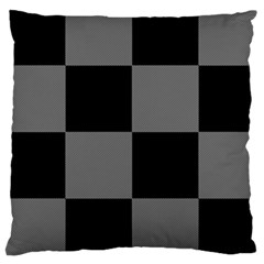 Black Gingham Check Pattern Large Cushion Case (two Sides) by yoursparklingshop