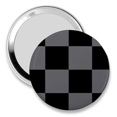 Black Gingham Check Pattern 3  Handbag Mirrors by yoursparklingshop