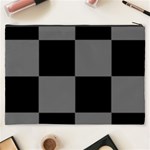 Black Gingham Check Pattern Cosmetic Bag (XXXL) Back