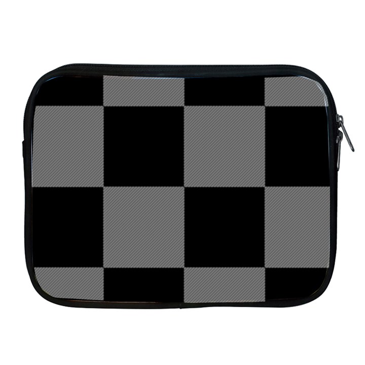 Black Gingham Check Pattern Apple iPad 2/3/4 Zipper Cases