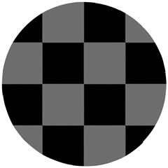 Black Gingham Check Pattern Wooden Puzzle Round by yoursparklingshop