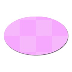 Pink Gingham Check Squares Oval Magnet by yoursparklingshop