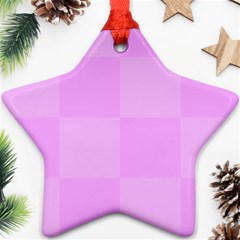 Pink Gingham Check Squares Star Ornament (two Sides) by yoursparklingshop