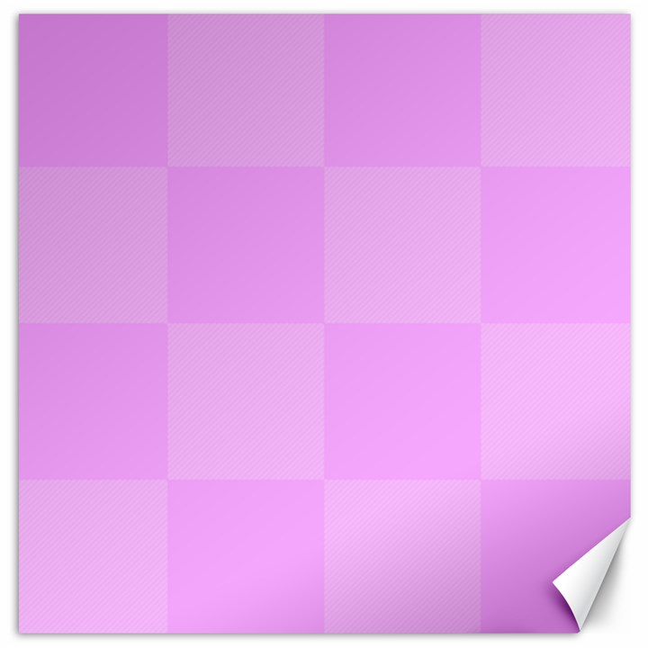 Pink Gingham Check Squares Canvas 20  x 20 