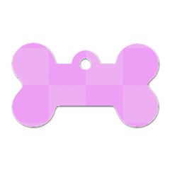 Pink Gingham Check Squares Dog Tag Bone (two Sides) by yoursparklingshop